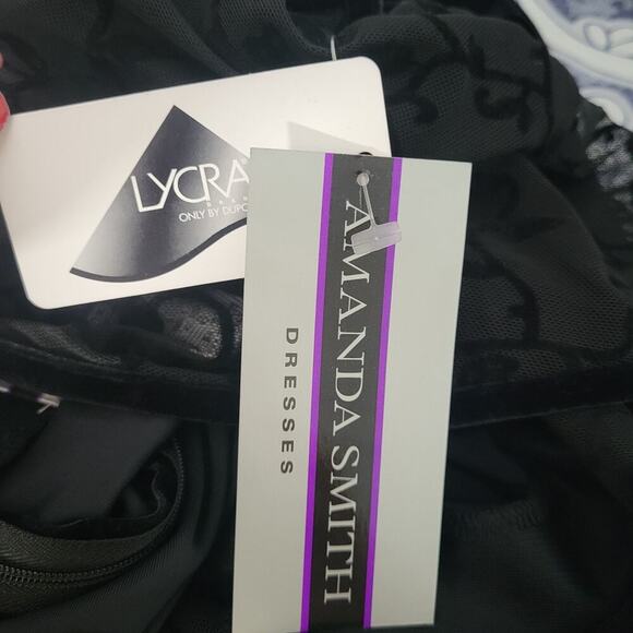 VTG Y2K Whimsigoth Maxi Dress Sz 6 Black Velvet Sweetheart Sheer Long Sleeve NEW - Picture 14 of 15